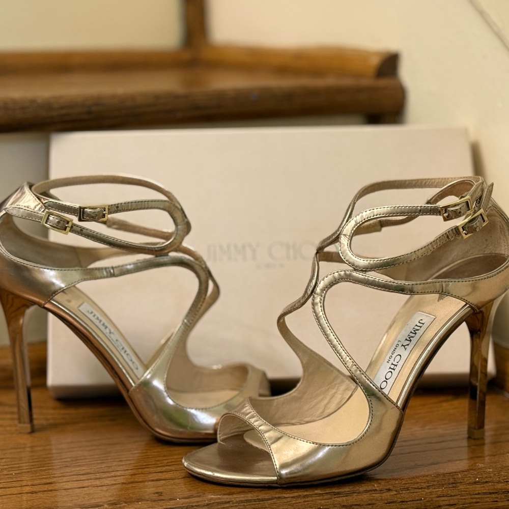 Jimmy Choo Gold Stiletto Heels